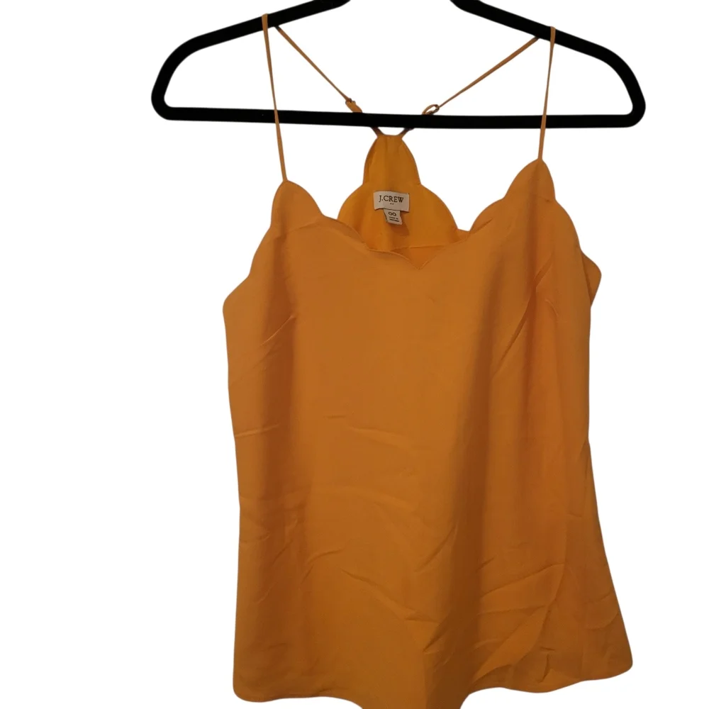 J Crew Scolloped Tank Orange sz 00